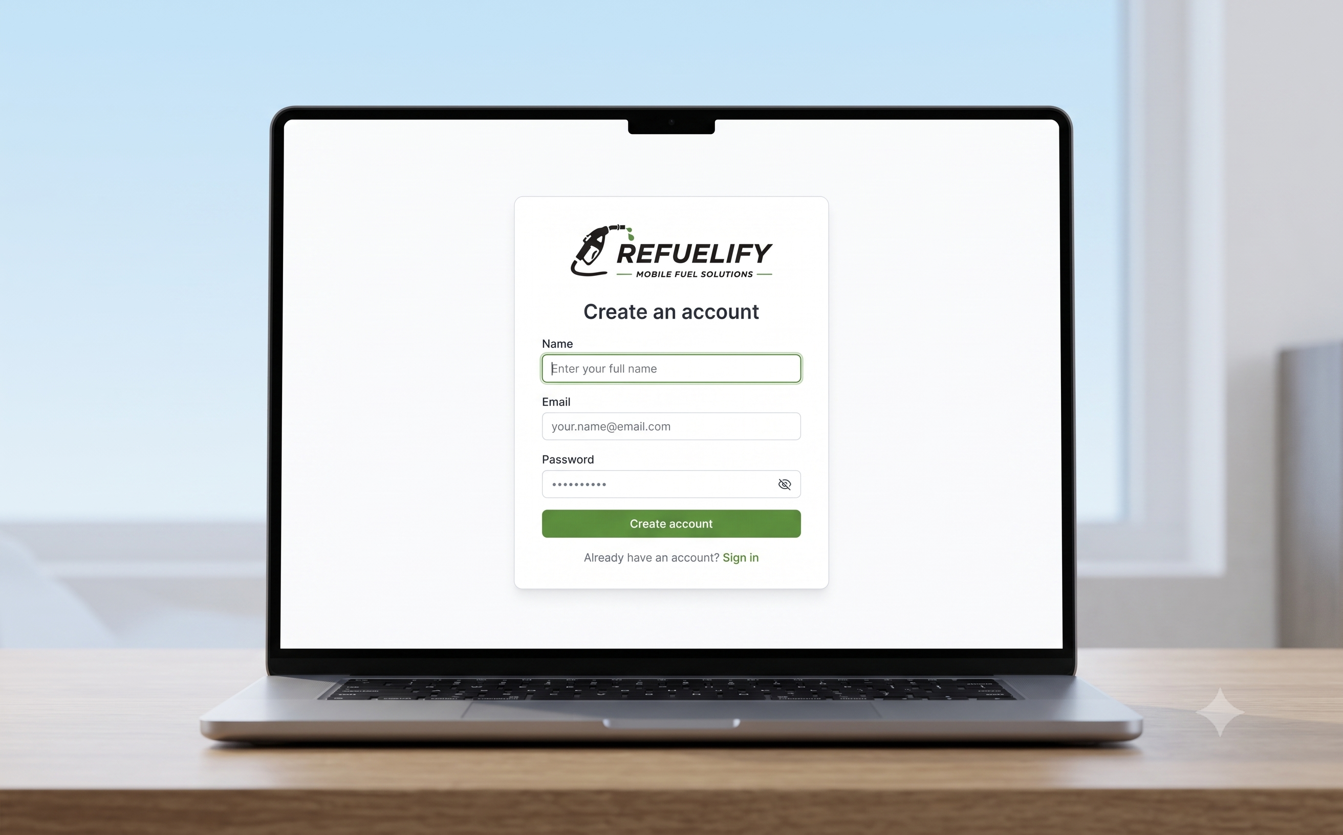 Create your account