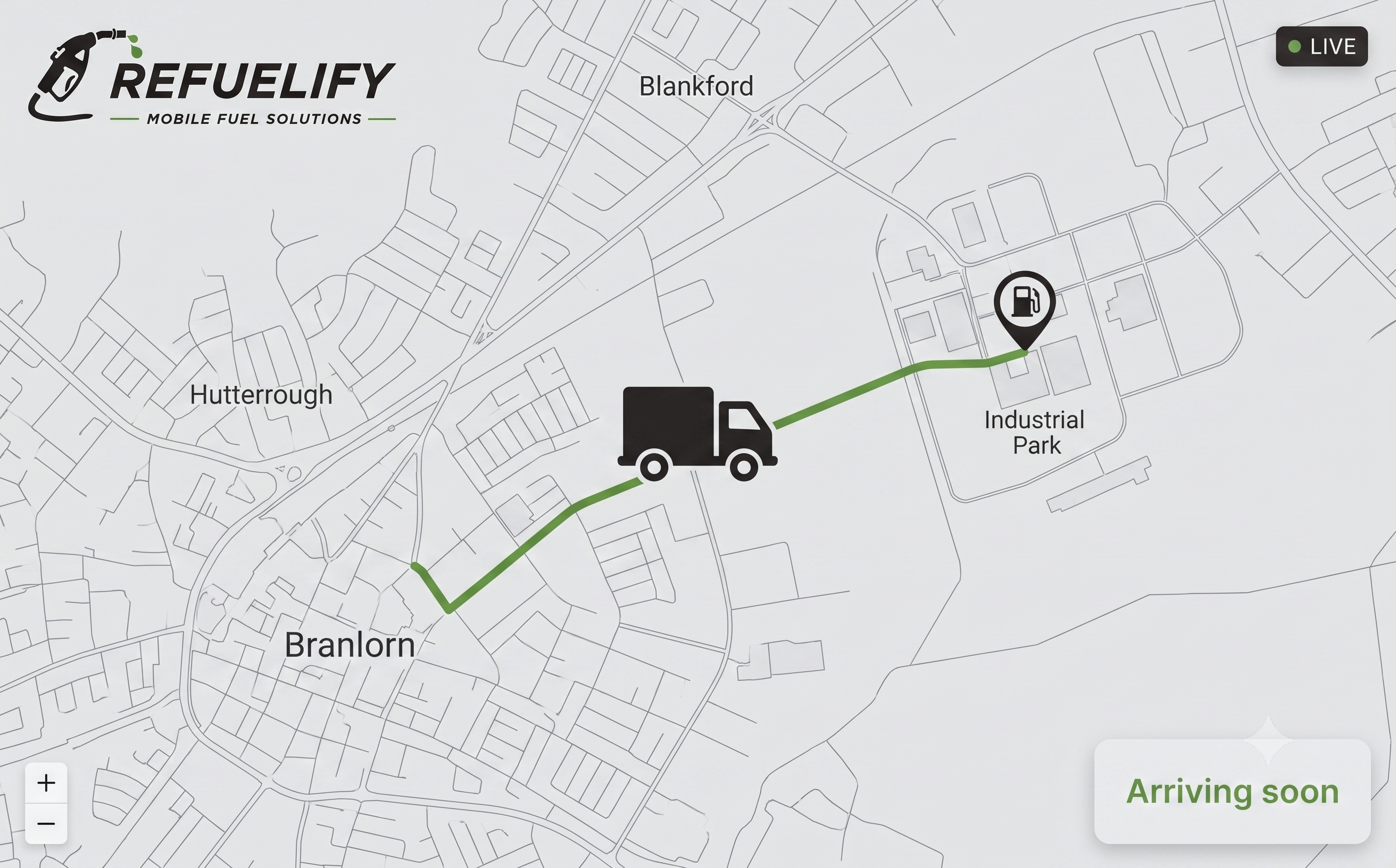 Live delivery tracking on the Refuelify app